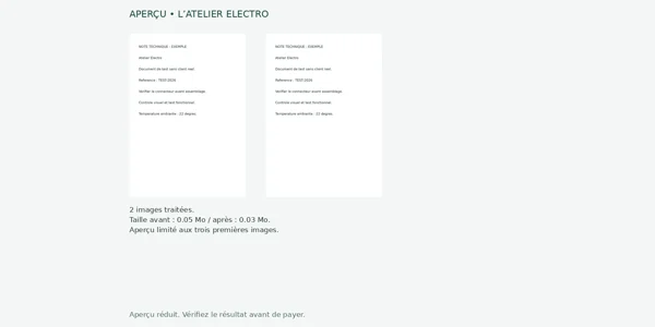 Exemple de sortie de l’outil Images WebP pour le web