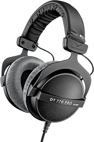 beyerdynamic DT 770 Pro 80 Ohm Casque Audio de Studio Circum-aural. Conception fermée, Filaire, pour l'enregistrement et Le Monitoring Professionnels. Fabriqué à la Main en Allemag