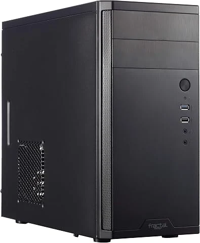 Fractal Design Core 1100 - Mini Tower Computer Case - mATX - High Airflow And Cooling - 1x 120mm Silent Fan Included - Brushed Aluminium - Black