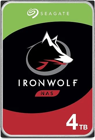 Seagate IronWolf 4 To, Disque dur interne NAS HDD, CMR 3,5" SATA 6 Gbit/s 5 900 tr/min, 64 Mo de mémoire cache, pour NAS RAID, services Rescue valables 3 ans (ST4000VN008)