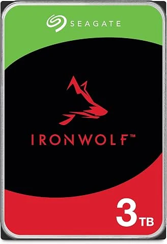 Seagate IronWolf 3 To, Disque dur interne NAS HDD, CMR 3,5" SATA 6 Gbit/s 5 900 tr/min, 64 Mo de mémoire cache, pour NAS RAID, services Rescue valables 3 ans (ST3000VN007)