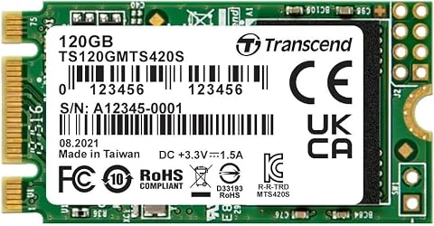 Transcend 120Go MTS420S SSD SSD M.2 SATA III 2242, cache SLC, clé B+M