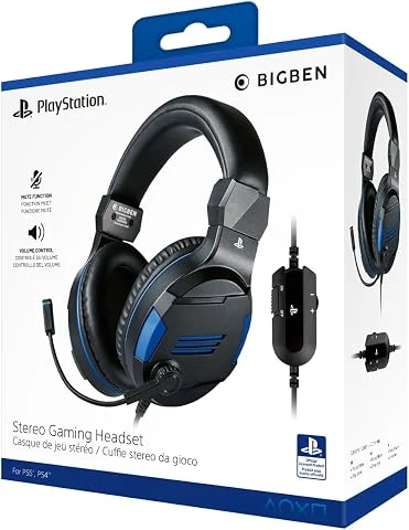 Casque Gaming Filaire stéréo,Officiel PlayStation, pour PS4,PS5 (Noir) Compatible PC