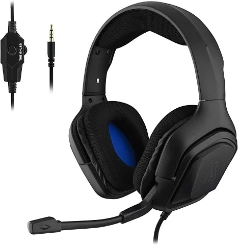 The G-Lab Korp Cobalt Casque Gaming PS5 - Micro Casque Gamer Audio Stéréo, Ultra léger, Fortes Basses - Micro 3.5mm Jack pour PC PS4 PS5 Xbox One & X Mac Nintendo Switch Tablette L