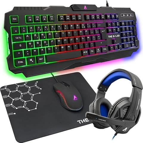 The G-Lab Combo Argon E - Pack 4 en 1 Clavier Souris Casque AZERTY FR
