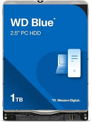 WD Blue 1 To Mobile Disque Dur Interne 2.5", Classe 5400 RPM, SATA 6 Gb/s, Cache de 128 Mo