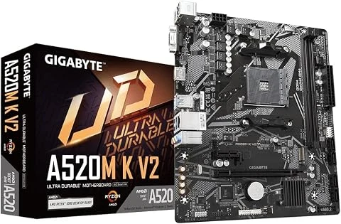 GIGABYTE A520M K V2 Carte mère MicroATX [avec chipset AMD A520] MB6136