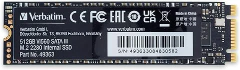 VERBATIM Vi560 S3 M.2 SSD - SSD interne 512GB de haute performance - Solid State Drive - interface SATA III M.2 - disque dur interne technologie 3D-NAND - jusqu’à 520MB/s - bleu