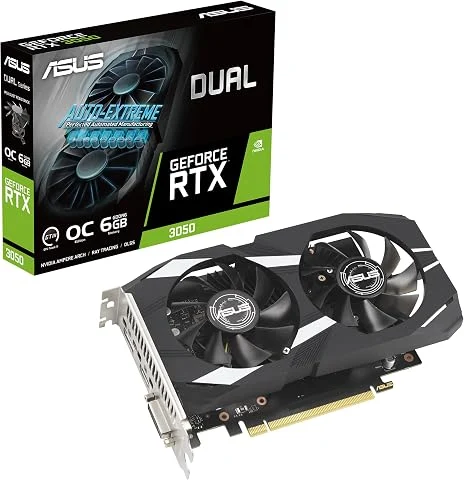ASUS Dual GeForce RTX 3050 6GB GDDR6 OC Edition Carte Graphique Gaming