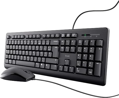 Trust Taro Pack Clavier et Souris Filaires AZERTY Français, Noir