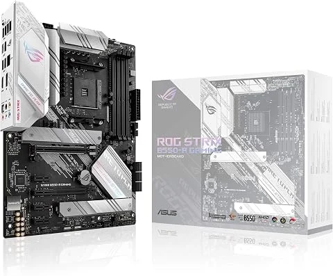 ASUS ROG STRIX B550-A GAMING – Carte mère AMD Ryzen AM4 ATX (PCIe 4.0, 14 phases d'alimentation, Intel 2.5 Gb Ethernet, 2xM.2, Microphone anti-bruit avec IA, USB 3.2 Gen 2, Aura Sy