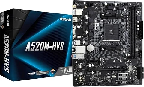 ASRock A520M-HVS AM4 2 DDR4 4XSATA3 Ultra M.2 6XUSB Ports VGA/HDM Carte mère 90-MXBE60-A0UAYZ