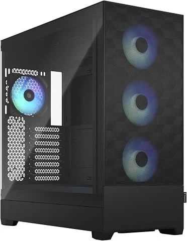 Fractal Design Pop XL Air RGB Noir - Boitier Full Tower, Façade Mesh Honeycomb, Verre Trempé, 4 Ventilateurs RGB 120 mm, Compatible E-ATX