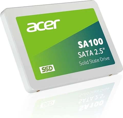 Acer SA100 SATA III 480 Go 2,5" SSD - Vitesse de Lecture jusqu'à 560 Mo/s – SSD Interne pour PC Portable et PC de Bureau – Rapide, Silencieux, résistant aux Chocs