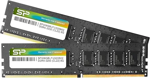 Silicon Power DDR4 Kit mémoire de bureau 16 Go (8 Go x2) 3200 MHz (PC4-25600) CL22 UDIMM 288 broches