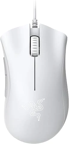 Razer DeathAdder Essential (2021) - Souris Gaming Filaire avec Capteur Optique de 6400 DPI (Design Ergonomique, 5 Boutons Programmables, Jusqu'à 10M de Clics) Blanc