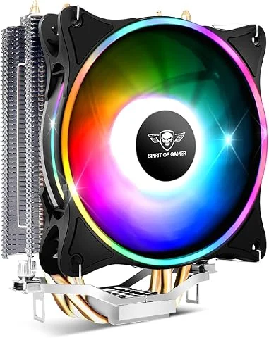 SPIRIT OF GAMER - AIRCOOLER 120 MM ARGB - Ventirad pour Processeurs Intel Et AMD – Rétro-Eclairage RGB Adressable 3 Pin / 5 Volts – Ventilateur PWM 120 mm – Radiateur aluminium