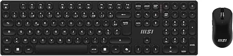 MSI FORGE K210 WIRELESS COMBO FR Ensemble Clavier + Souris sans fil bureautique - AZERTY, layout français, Scissor Switches, Low-Profile, 2,4 GHz,120 h, rechargeable, USB 2.0 - Sou