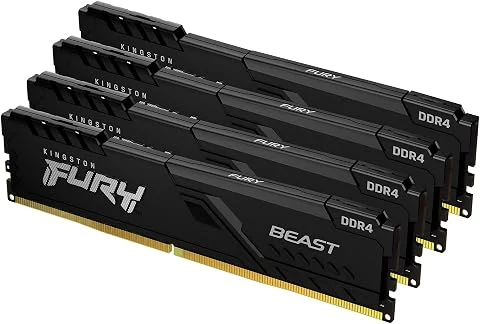 Kingston FURY Beast 128GB (4x32GB) 3200MHz DDR4 CL16 Mémoire Kit pour PC Kit de 4 KF432C16BBK4/128