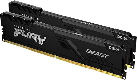 Kingston Kit de mémoire de bureau FURY Beast 16 Go (2 x 8 Go) DDR4 CL17 à 3 600 MHz avec 2 KF436C17BBK2/16