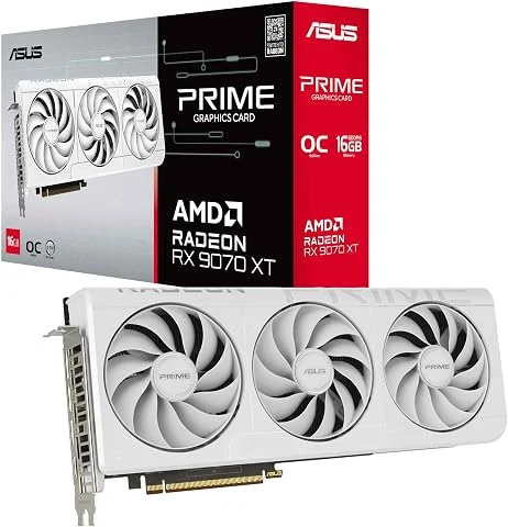 ASUS Prime Radeon RX 9070 XT 16GB GDDR6 White OC Edition Carte Graphique