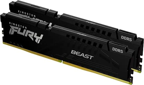 Kingston FURY Beast Noir DDR5 32Go (2x16Go) 5200MT/s CL40 DIMM Mémoire pour PC de Gamer Kit de 2 Intel XMP - KF552C40BBK2-32