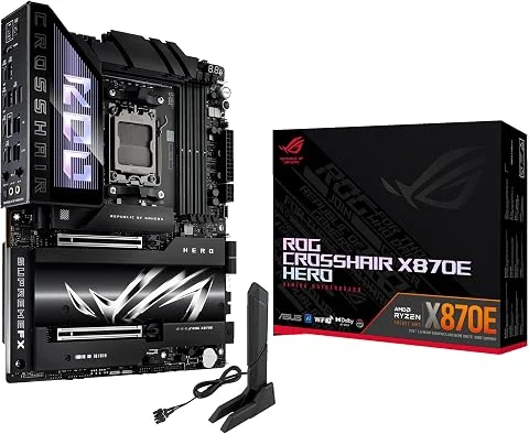 ASUS ROG Crosshair X870E Hero – Carte mère Gaming AMD Ryzen AM5 X870E ATX (DDR5, 18+2+2 DrMOS, PCIe 5.0, 5 x M.2, Wi-FI 7, USB4 Type-C avec Quick Charge 4+, HDMI, AI Overclocking, 