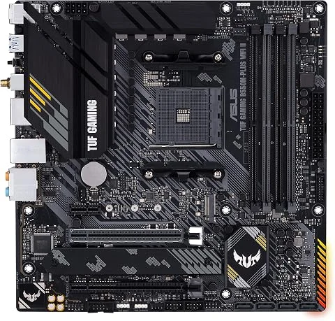 ASUS TUF GAMING B550M-PLUS WI-FI II – Carte mère AMD B550 Ryzen AM4 micro ATX (PCIe 4.0, 2 x M.2, 10 DrMOS, Intel WiFi 6, 2.5 Gb Ethernet, HDMI, DisplayPort, USB 3.2 Gen 2, Aura Sy