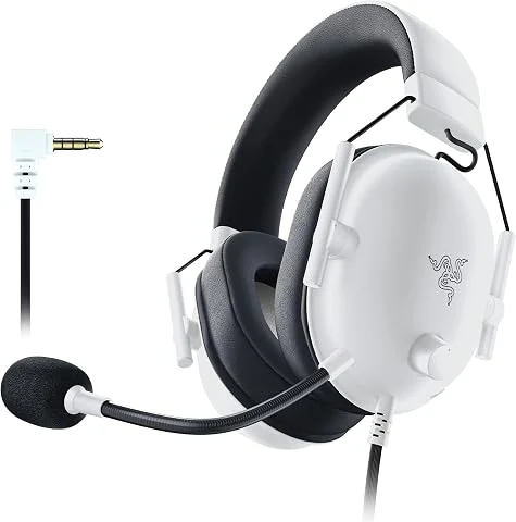Razer BlackShark V2 X - Casque Gaming Esports Multiplateforme (Haut-parleurs Triforce de 50mm, Annulation Passive du Bruit Avancée, Son 7.1 Surround, Microphone Cardioïde) Blanc