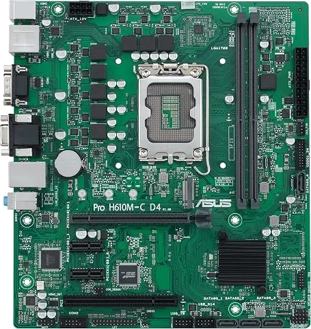 ASUS PRO H610M-C D4-CSM – Carte mère PRO Intel H610 LGA 1700 Micro-ATX (DDR4, PCIe 3.0, M.2, DisplayPort, HDMI, USB 3.2 Gen 1, SATA 6 Gb/s)