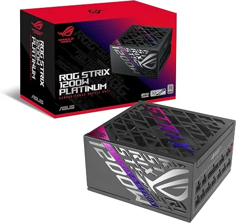 ASUS ROG Strix 1200W Platinum, Alimentation entièrement modulaire, certifiée 80 Plus Platinum, ATX 3.1, PCIe 5.1, GaN MOSFET, GPU-First IVS, Garantie 10 Ans