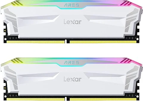 Lexar ARES RGB RAM DDR4 16Go Kit (2x8Go) 4000 MHz, DRAM 288-Pin U-DIMM PC Mémoire RAM, XMP 2.0 Memoire Haute Performance, CL18-22-22-42, PC4-32000, Blanc