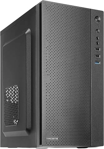 Tacens Anima AC5, Boîtier PC Micro ATX Compact, Refroidissement par Mailles en Façade, USB 3.0, Noir