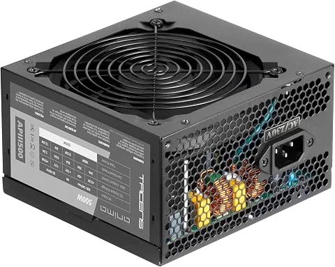 Tacens Anima APIII500, Alimentation PC ATX 500W, Technologie SMD 85% Bronze 12V, Ventilateur Ultra-Silencieux 12cm