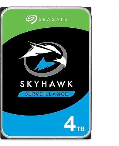 Seagate Skyhawk, 4 to, Disque Dur Interne de vidéosurveillance, 3.5", SATA 6 Go/s, 256 Mo de mémoire Cache, pour système de caméras de sécurité, 3 Ans Services Rescue en Interne (S