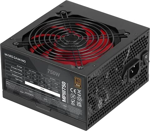 Mars Gaming MPIII750 Alimentation ATX 750W, 80 Plus Bronze, Noir