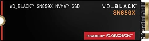 WD_BLACK SN850X NVMe SSD 2 To (Jusqu'à 7 300 Mo/s / 6 600 Mo/s en lecture/écriture, M.2 2280 Gaming SSD, PCIe Gen 4.0, Haute performance disque de jeu) POWERED BY SANDISK
