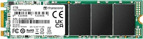 Transcend 1To MTS825S SSD M.2 SATA III 2280, Cache SLC, clé B+M
