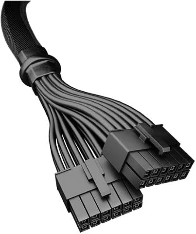 be quiet! 12VHPWR Adapter Cable CPH-6610, câble GPU 12+4 broches, 600 W, compatible avec BQ alimentations ATX 2.X, design élégant avec gaine noire, 600 mm