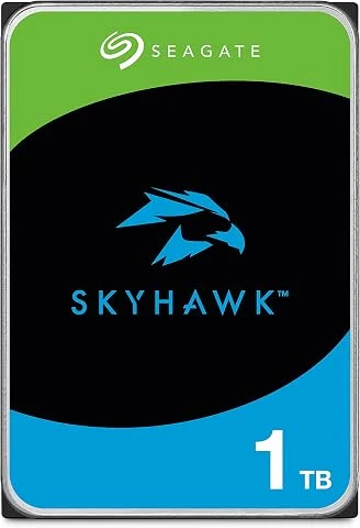 Seagate Skyhawk, 1 to, Disque Dur Interne de vidéosurveillance, 3.5", SATA 6 Go/s, 256 Mo de mémoire Cache, pour système de caméras de sécurité, 3 Ans Services Rescue en Interne (S