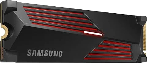 Samsung SSD Interne 990 PRO avec dissipateur, NVMe M.2 PCle 4.0, 2 To, Vitesse de lecture jusqu'à 7 450 Mo/s, Gestion Intelligente de la chaleur, MZ-V9P2T0CW