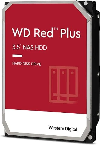 WD Red Plus Disque Dur Interne NAS 3,5" 4 to – Classe 5400 TR/Min, SATA 6 Go/s, CMR, 256 Mo de Cache