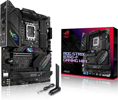 ASUS ROG Strix B760-F – Carte mère Gaming Intel B760 LGA 1700 ATX (DDR5, 16+ 1 Phases d'alimentation, PCIe 5.0, 3 x PCIe 4.0 M.2, WiFi 6E, 2.5G Ethernet, USB 3.2 Gen 2, Aura Sync R