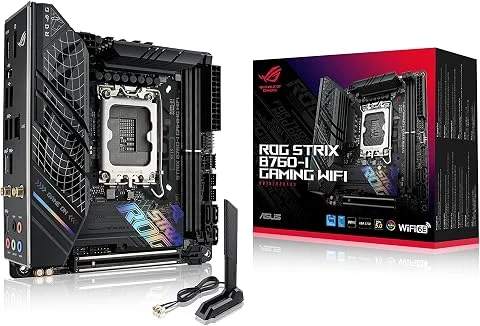 ASUS ROG Strix B760-I Gaming WiFi – Carte mère Intel B760 LGA 1700 Mini ITX (DDR5, 8 + 1 DrMOS, PCIe 5.0, 2 x PCIe 4.0 M.2, WiFi 6E, 2.5G Ethernet, USB 3.2 Gen 2x2 Type-C, Aura Syn