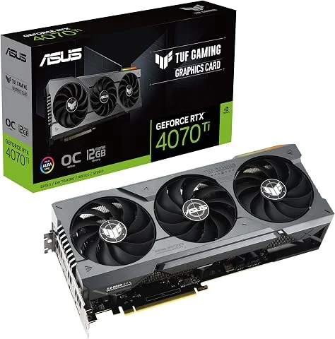 ASUS TUF GAMING NVIDIA GeForce RTX 4070 Ti OC Edition – Carte graphique gaming (12GB GDDR6X, PCIe 4.0, DLSS 3, HDMI 2.1a, DisplayPort 1.4a, ventilateurs axiaux)