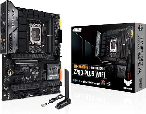 ASUS TUF Gaming Z790-PLUS Carte mère Intel LGA 1700 ATX (PCIe 5.0, Quatre M.2, 16+1 DrMOS, DDR5, 2,5 Go Ethernet, Wi-FI 6E, USB 3.2 Gen 2x2 Type C, Thunderbolt (USB4), Aura Sync, A