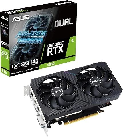 ASUS PHOENIX NVIDIA GeForce RTX 3050 V2 OC Edition – Carte graphique (8GB GDDR6, PCIe 4.0, HDMI 2.1, DisplayPort 1.4a, Ventilateurs axiaux à double roulement à billes, Plaque arriè