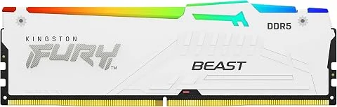 Kingston FURY Beast Blanc RGB 32Go (2x16Go) 5600MT/s DDR5 CL36 DIMM Mémoire pour PC de Gamer Kit de 2 AMD EXPO/ Intel XMP - KF556C36BWEAK2-32