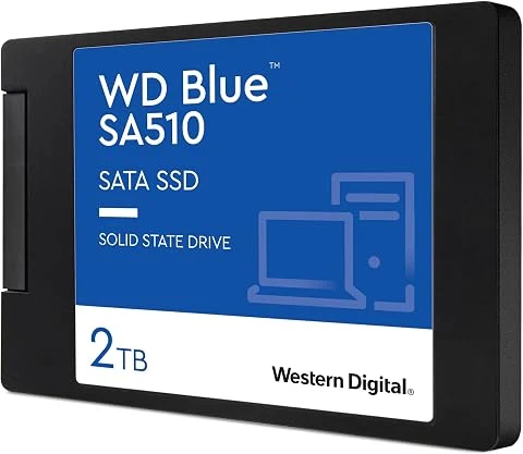 WD Blue SA510 2 To, SATA SSD jusqu'à 560 Mo/s, Comprend Acronis True Image for Western Digital, Clonage de dique et migration, sauvegarde souple et récupération, protection anti-ra
