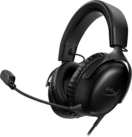 HyperX Cloud III – Casque de Gaming Filaire, PC, PS5, Xbox Series X|S, DTS, Mousse à mémoire de Forme, Microphone au Son cristallin de 10 mm, avec Suppression du Bruit, USB-C, USB-